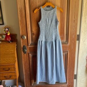 Zara Blue Gingham Midi Dress